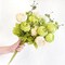 Mixed Cream Beige and Moss Green Vintage Artificial Silk Flower Peonies 2 Bouquets Floral